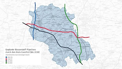 Wasserstoff-Pipelines Münsterland