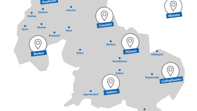 Volksbank Westmünsterland Geschäftsgebiet