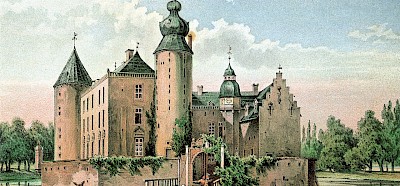 Lithographie der Burg Gemen von 1860