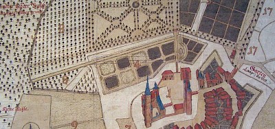 Lageplan Schloss Raesfeld um 1729
